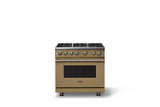 36"W. Sealed Burner Gas Range (Burner: 6b, Finish: Golden Hour, Trim: Polished Chrome, Fuel: Propane)