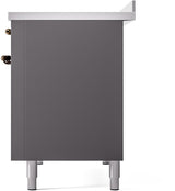Nostalgie II 48 Inch Electric Freestanding Range in Matte Graphite with Bronze Trim