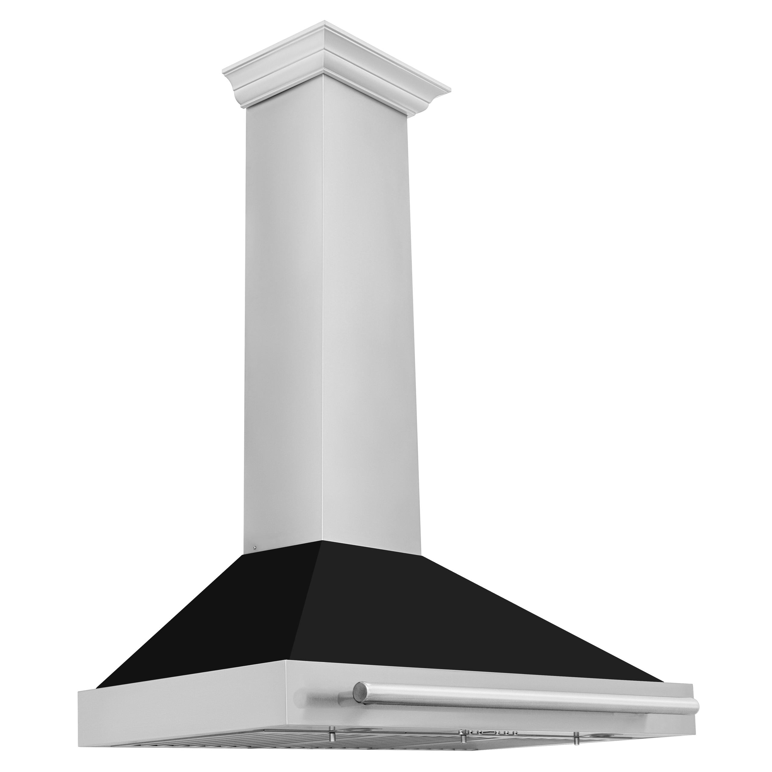 ZLINE 48 in. Convertible Stainless Steel Range Hood with Stainless Steel Handle (KB4STX-48) [Color: Black Matte]