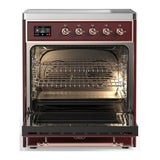 ILVE UMIB30NR3BUP Majestic III 30 inch Induction Range with 4 Elements, 4 cu. ft. Oven Capacity (Triple Glass Door, Burgundy, Copper)