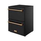 24 Inch Undercounter Built-in / Freestanding Drawer Freezer - Black/bronze  Gordon Ramsay Series