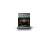 30"W. Induction Range (Finish: Splash, Trim: Polished Chrome)