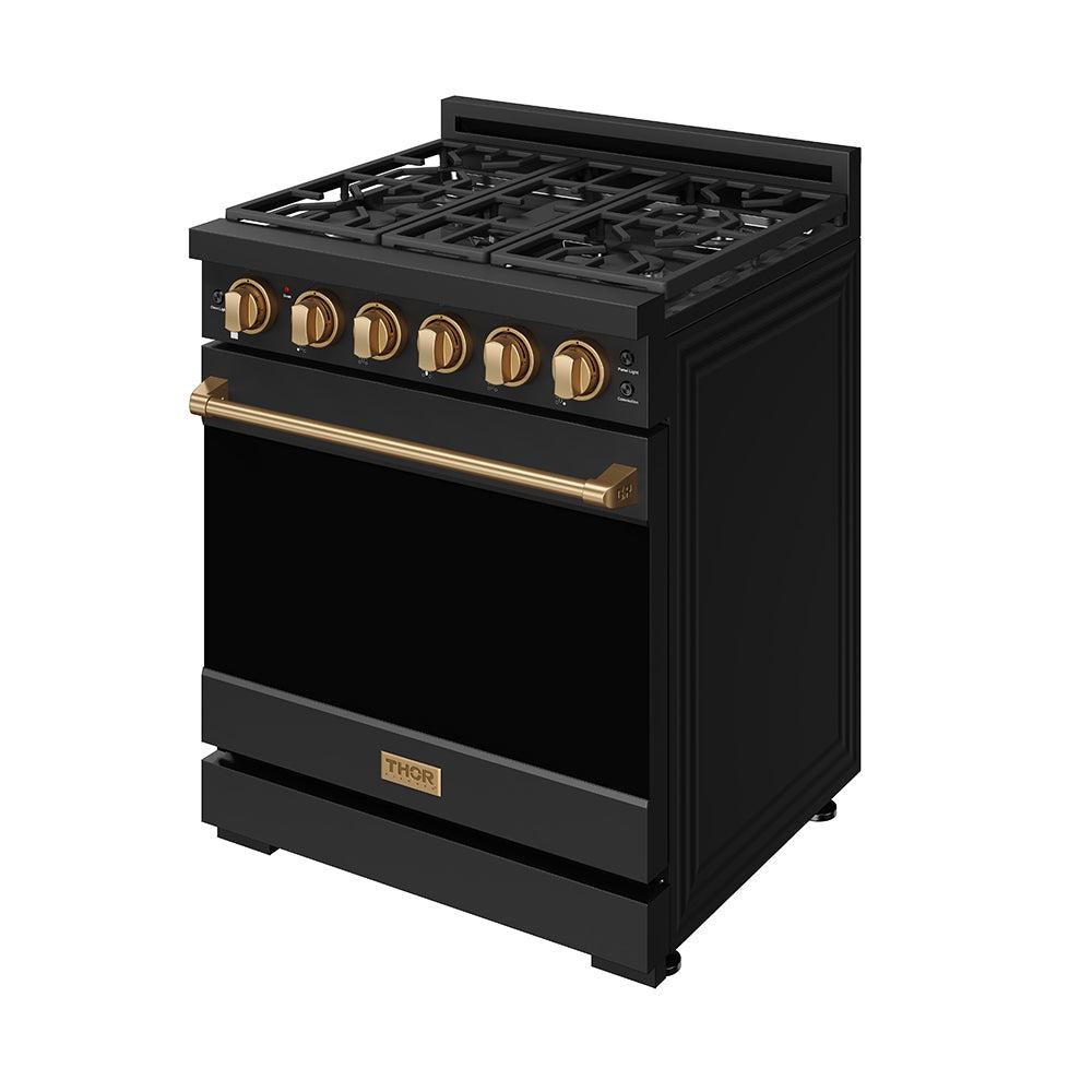 30 Inch Professional Gas With Precision Knob Control In Black/bronze