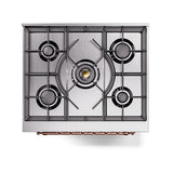 ILVE UN30QNMPMGP Nostalgie II Noblesse 30 inch Dual Fuel Range (Natural Gas, Solid Door, Graphite Matte, Copper)