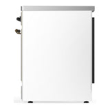 ILVE UMIB30QNR3WHB Majestic III 30 inch Induction Range with 4 Elements, 4 cu. ft. Oven Capacity (Solid Door, White, Burnished)