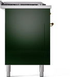 Nostalgie II 60 Inch Dual Fuel Liquid Propane Freestanding Range in Emerald Green with Brass Trim