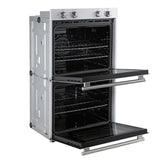 Forno Vomero 30-Inch Double Wall Oven, White, 10 cu.ft Total Capacity, 7100W Convection, Mechanical Controls, Manuel Steam Clean
