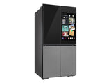 Bespoke 4-Door Flex™ Refrigerator (29 cu. ft.) with Family Hub™+ in Charcoal Glass Top and Stainless Steel Bottom Panels