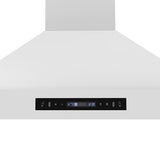 Forno Venezia 36 Inch Wall-Mounted Range Hood in White with Touch Controls and Baffle Filters