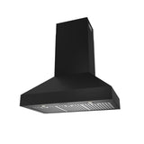 36" Professional Wall Mount Pyramid Range Hood In Black