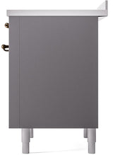 Nostalgie II 36 Inch Electric Freestanding Range in Matte Graphite with Bronze Trim