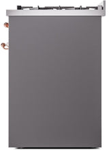 Nostalgie II 30 Inch Dual Fuel Natural Gas Freestanding Range in Matte Graphite with Copper Trim
