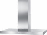 DA 424 V-6 Puristic Varia AM Island d(eback)cor hood with energy-efficient LED lighting and backlit controls for easy use.