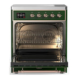 ILVE UMIB30NR3EGP Majestic III 30 inch Induction Range with 4 Elements, 4 cu. ft. Oven Capacity (Triple Glass Door, Emerald Green, Copper)