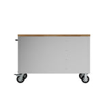 55 Inch 10-drawer Mobile Work Bench In Stainless Steel