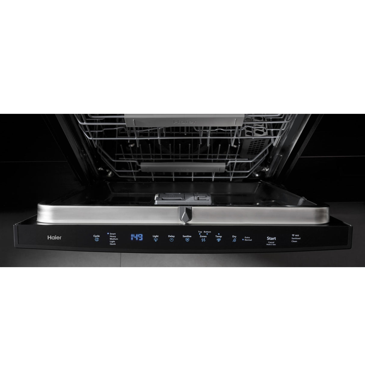 Haier ENERGY STAR® Smart Top Control with Stainless Steel Interior Dishwasher with Sanitize Cycle