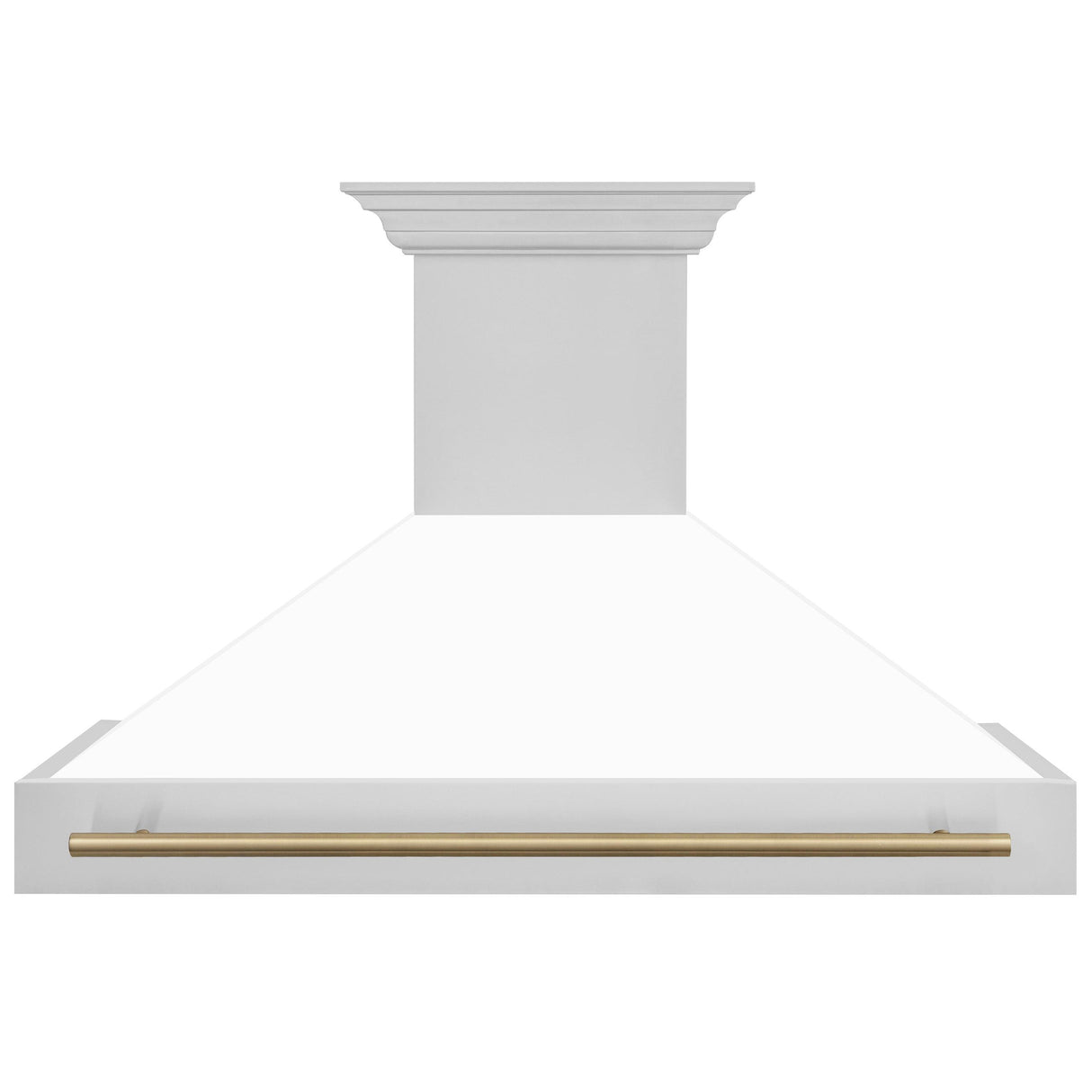 ZLINE 48 in. Autograph Edition Stainless Steel Range Hood with White Matte Shell and Handle (8654STZ-WM48) [Color: Champagne Bronze]