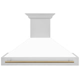 ZLINE 48 in. Autograph Edition Stainless Steel Range Hood with White Matte Shell and Handle (8654STZ-WM48) [Color: Champagne Bronze]