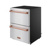 24 Inch Undercounter Built-in or Freestanding Drawer Refrigerator - Stainless Steel/rose Gold  Gordon Ramsay Series