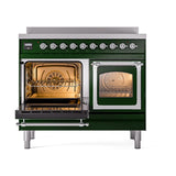 ILVE UNDI406NMPEGC Nostalgie II Noblesse 40 inch Induction Range (Triple Glass Door, Emerald Green, Chrome)