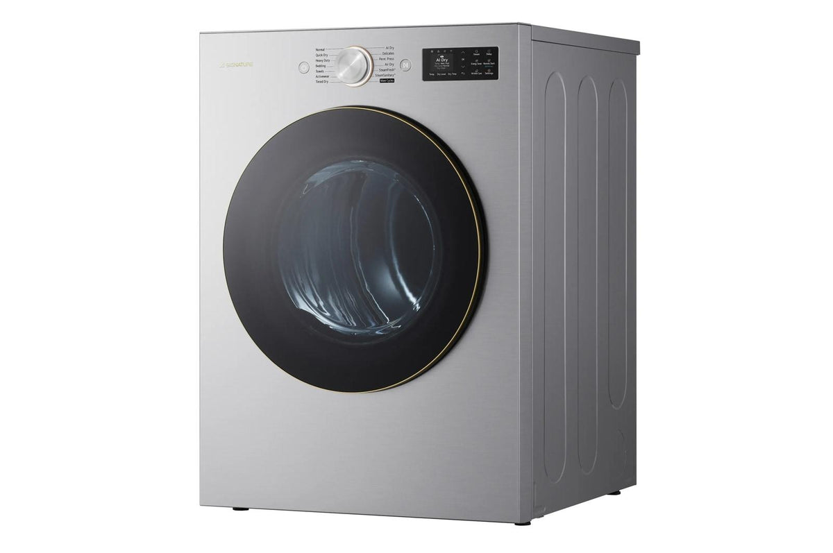 LG SIGNATURE 9.0 cu. ft. Mega Capacity Smart Front Load Electric Dryer with TurboSteam®, Built-In Intelligence and Hybrid Electronic Controls with LCD Display