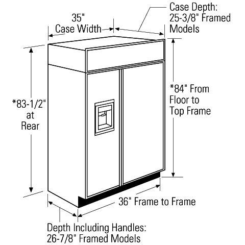 Monogram 36" Panel-Ready Built-In Side-by-Side Refrigerator with Dispenser