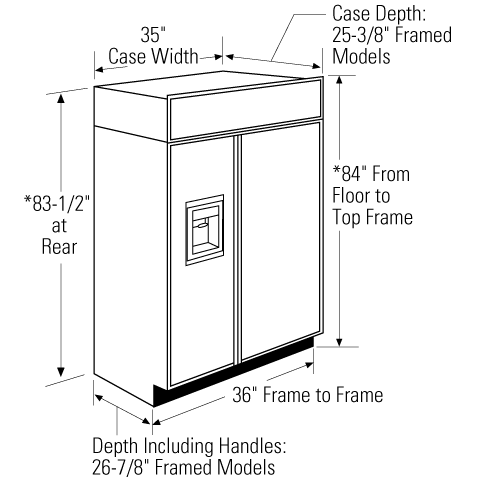 Monogram 36" Smart Built-In Side-by-Side Refrigerator with Dispenser