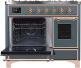 Majestic II 40 Inch Dual Fuel Liquid Propane Freestanding Range in Blue Grey with Copper Trim