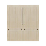 ZLINE Autograph Edition 72 in. 39.6 cu. ft. Panel Ready French Door Built-In Bottom Freezer Refrigerator with Water Dispensers and Ice Makers with Graphite Gray Interior and Polished Gold Accents (GRBITZ-72-G)