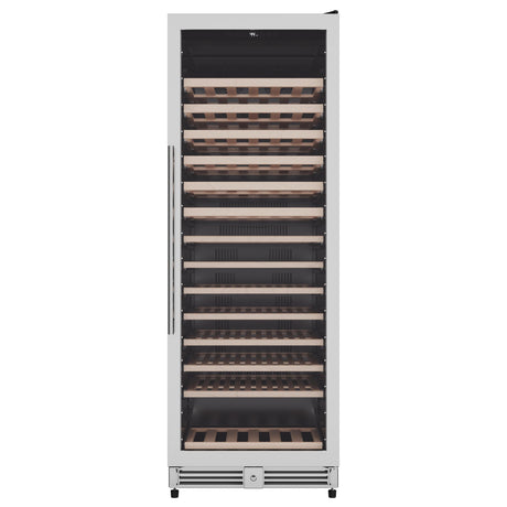 Avanti Refresh Wine Cooler, 149 Bottle Capacity, Stainless Steel Finish with Wood Shelves, Digital Touch Controls, Glass Door (WCF149SE3S)
