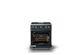 30"W. Sealed Burner Gas Range (Finish: Squall, Trim: Polished Chrome, Fuel: Propane)