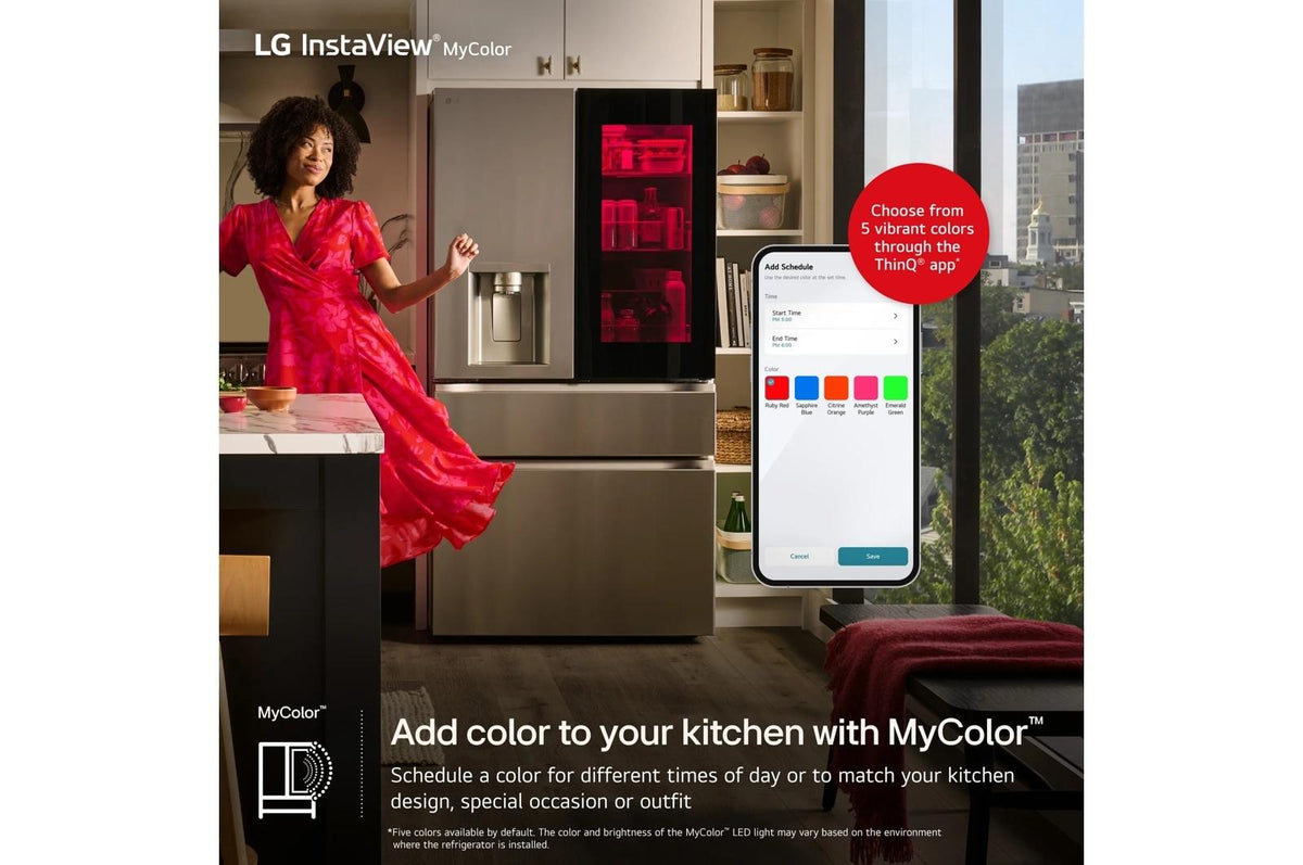 29 cu. ft. Standard-Depth MAX™ 4-Door French Door Refrigerator with Mirror InstaView® MyColor™ and Mini Craft Ice™