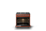 36"W. Dual Fuel Range (Burner: 6b, Finish: Spiced Cider, Trim: Polished Chrome, Fuel: Natural Gas)