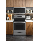 GE Profile™ ENERGY STAR® 30" Smart Free-Standing Electric Convection Fingerprint Resistant Range with No Preheat Air Fry