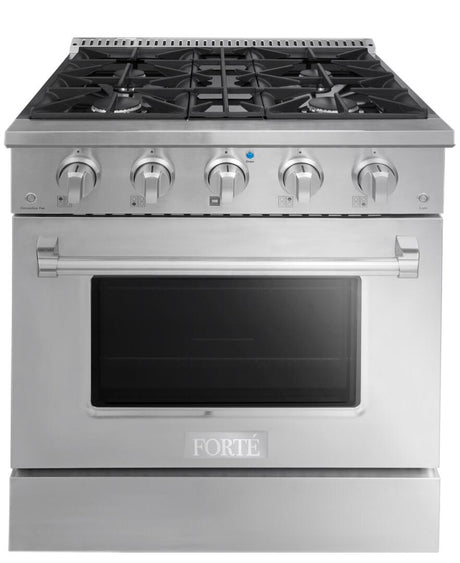 FGR304BSS22 30" All Gas Freestanding Range in Stainless Steel with Black Knob Kit Set and Black Bezel Kit Set