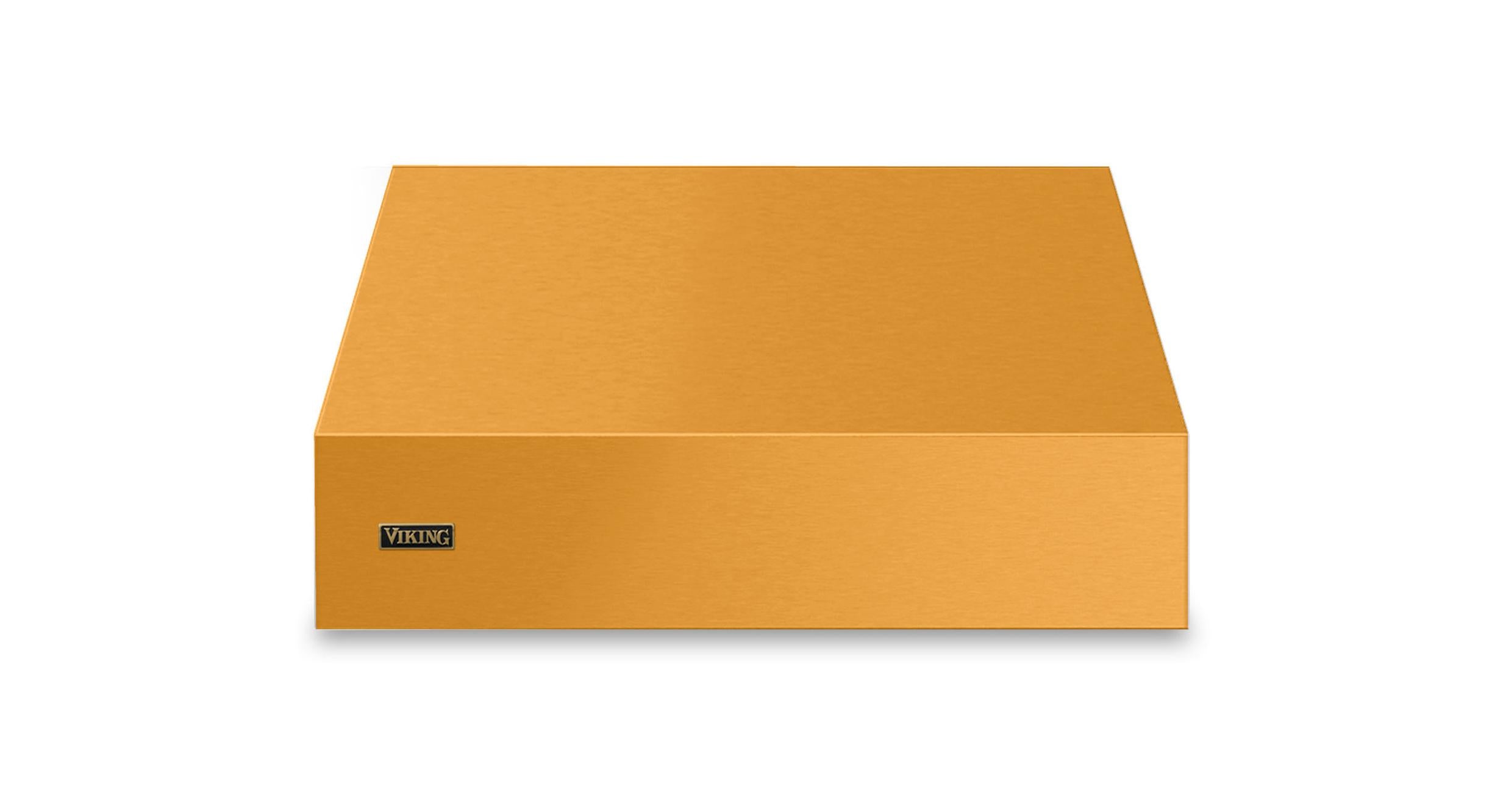 36"W. 18"H. Wall Hood (Finish: Daffodil, Trim: Brushed Brass)