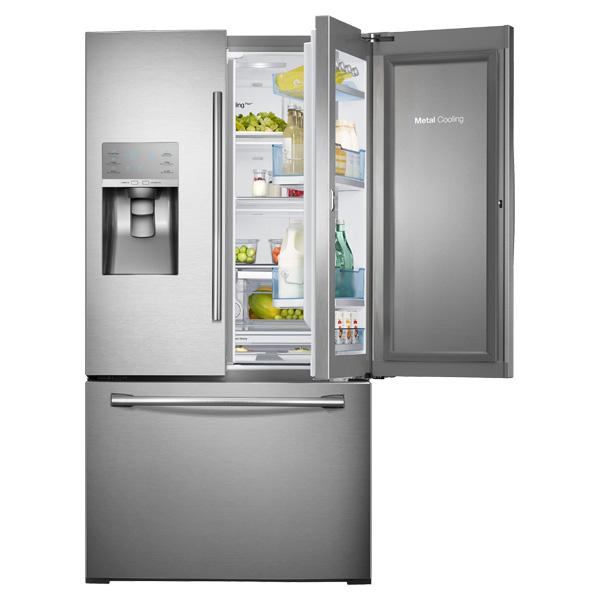 36" Wide, 30 cu. ft. Capacity 3-Door French Door Food ShowCase Refrigerator with Dual Ice Maker (Stainless Steel)