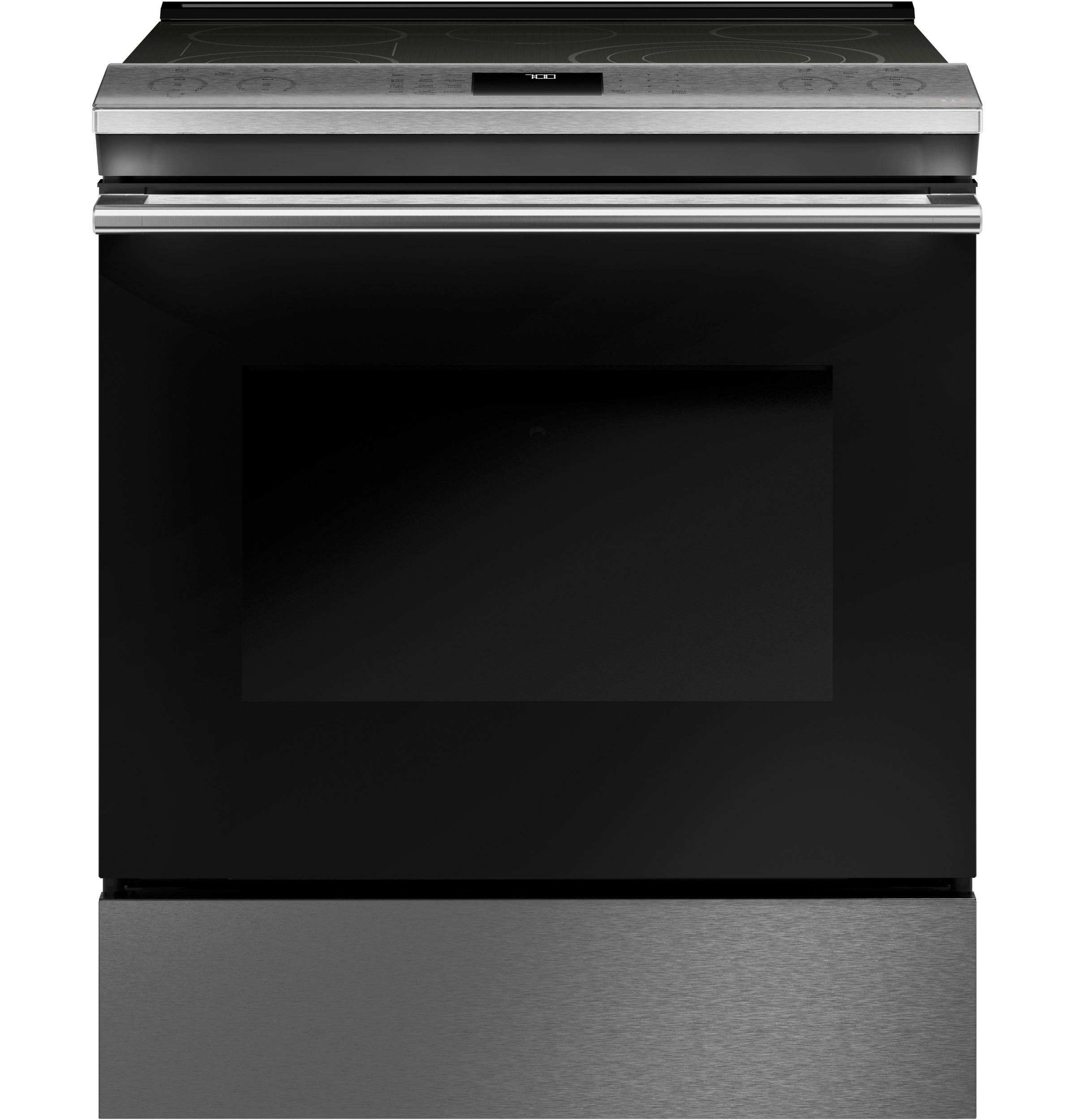 Café™ 30" Smart Slide-In, Front-Control, Radiant and Convection Range in Platinum Glass