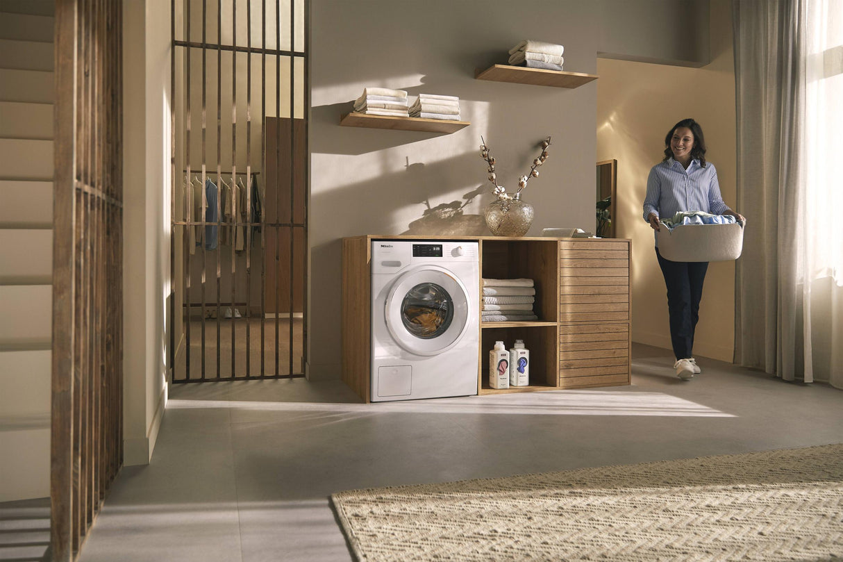 WXD160 WCS Lotus white - W1 front-loading washing machine: 8 kg  1600 rpm  Pre-Ironing  Miele@home  CapDosing  Honeycomb Drum