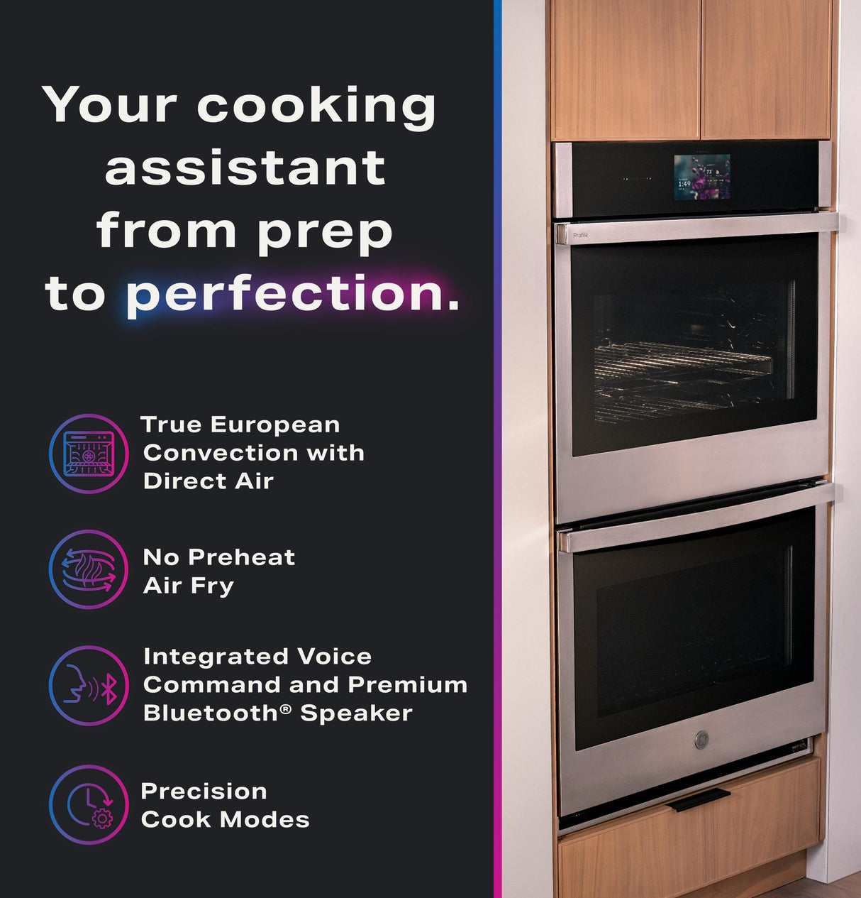 GE Profile™ 30" Smart Built-In Convection Double Wall Oven with In-Oven Camera and No Preheat Air Fry