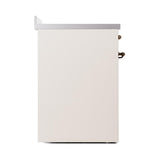 ILVE UNI304QNMPAWB Nostalgie II Noblesse 30 inch Induction Range (Solid Door, Antique White, Burnished)