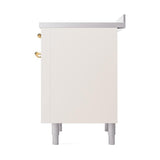ILVE UNI366QNMPAWG Nostalgie II Noblesse 36 inch Induction Range (Solid Door, Antique White, Brass)