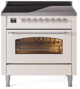 Nostalgie II 36 Inch Electric Freestanding Range in Antique White with Chrome Trim