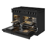 48 Inch Contemporary Professional Liquid Propane Range In Black