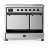 ILVE UMDIB40QNR3SSB Majestic III 40 inch Induction Range with 6 Elements, 3.82 cu. ft. Total Oven Capacity (Solid Door, Stainless Steel, Burnished)