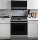 Café™ 30" Smart Slide-In, Front-Control, Radiant and Convection Range in Platinum Glass