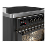 ILVE UMIB36NR3MGB Majestic III 36 inch Induction Range with 6 Elements, 3.5 cu. ft. Total Oven Capacity (Triple Glass Door, Graphite Matte, Burnished)