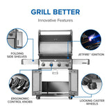 Rogue 525 Gas Grill , Propane, Stainless Steel