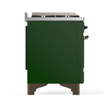 ILVE UMD40FNR3EGB Majestic III 40 inch Dual Fuel Range with 6 Burners and Griddle, Dual Function Burner up to 25,000 BTU (Natural Gas, Triple Glass Door, Emerald Green, Burnished)