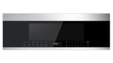 Low-Profile 30" Over-The-Range Microwave Oven in Black Glass with Stainless Steel Trim
